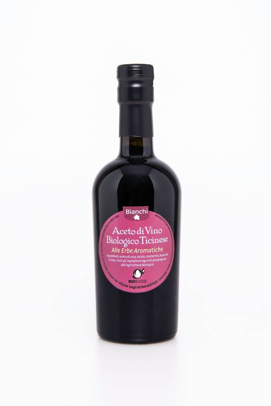 Organic wine vinegar from Ticino Bianchi Organic Farm
